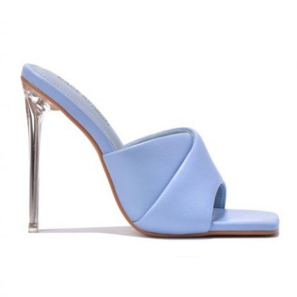 Cape Robbin Talulla Light Blue Slip On Heel Sandals 6